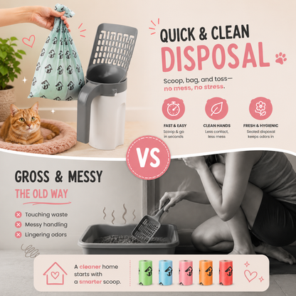 Self-Bagging Cat Litter Scoop