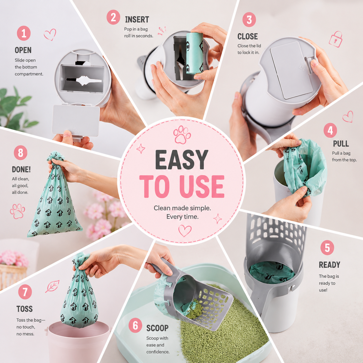 Self-Bagging Cat Litter Scoop