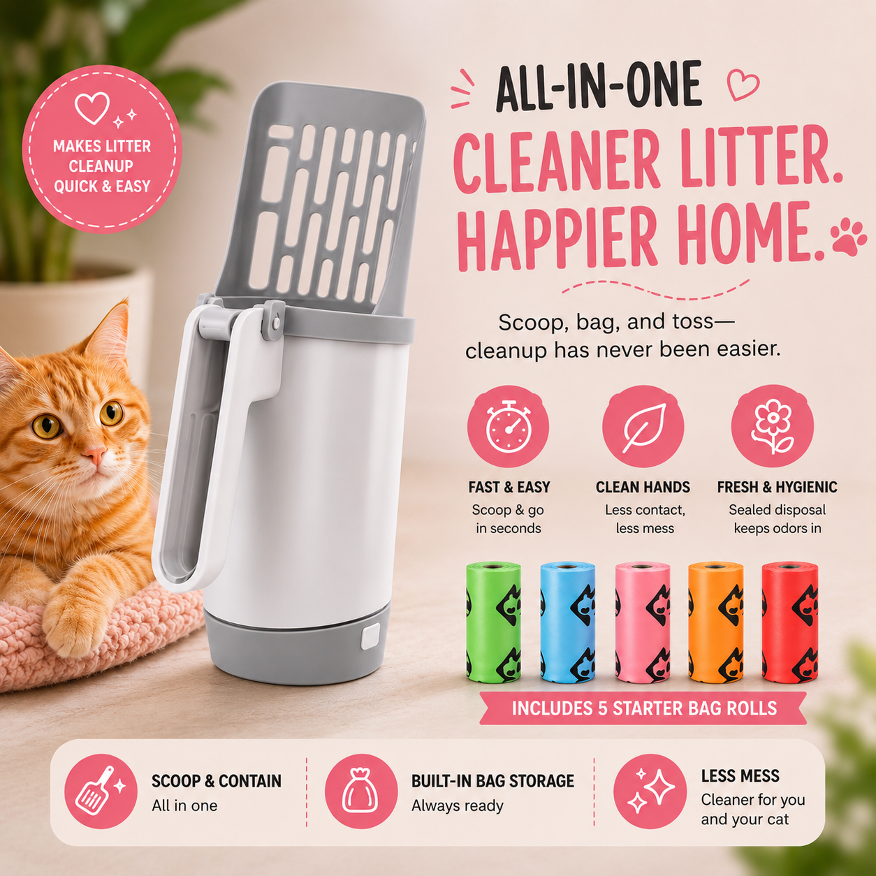 PurrScoop™ | The Mess-Free Cat Litter Scoop